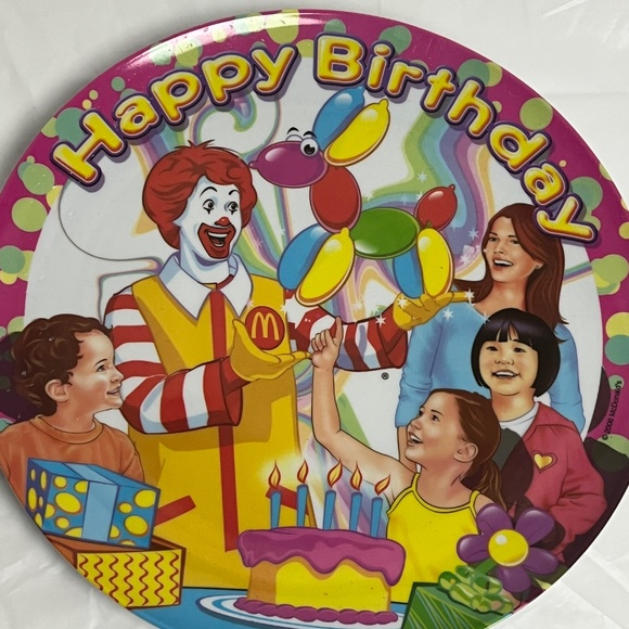2006 McDonald’s Happy Birthday Plate Melamine Plastic Kids 9.5” Sun Coast - Picture 2 of 4